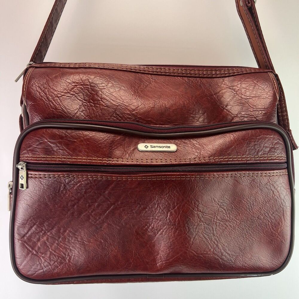 Vintage Samsonite Overnight Travel Commuter Bag In Maroon